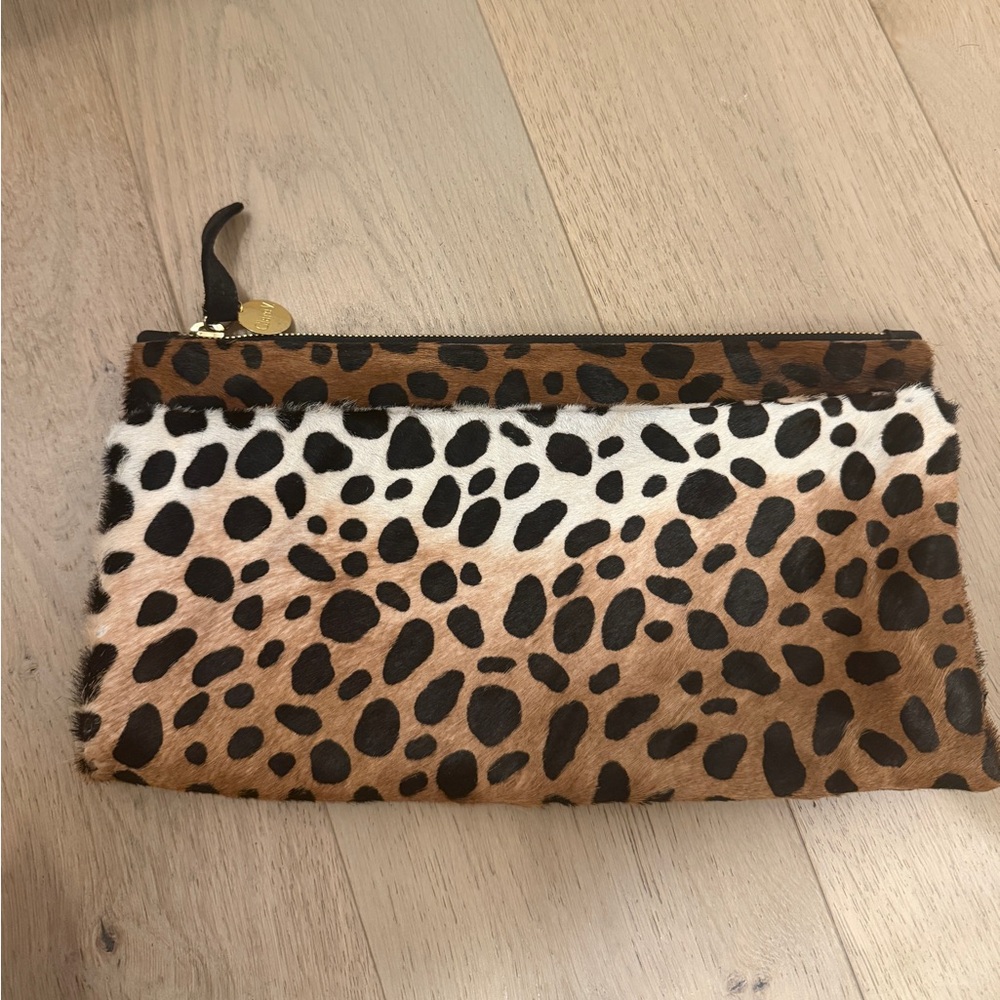 Clare V leopard fold over clutch